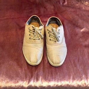 Toms Metallic Tan Lace Up Shoes